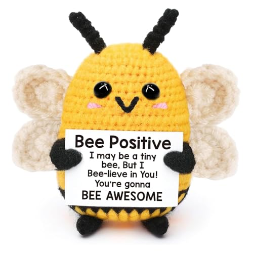 dinghaole Emotional Positive Bee, Funny Handmade Mini Crochet Bee with Encouragement Card, Good Luck Positive Gifts, Cute Emotional Support Gift Bees Gift, Leavers Gifts for Work Colleagues dinghaole Emotional Positive Bee, Funny Handmade Mini Crochet Bee with Encouragement Card, Good Luck Positive Gifts, Cute Emotional Support Gift Bees Gift, Leavers Gifts for Work Colleagues von dinghaole