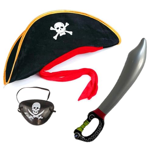 dinghaole Piratenkostüm-Set – Piratenhut, Augenklappe & 73 cm aufblasbares Schwert für Erwachsene, Halloween-Maskerade, Party, Kostüm, Themenparty, Rollenspiel, Kosmetikzubehör dinghaole Piratenkostüm-Set – Piratenhut, Augenklappe & 73 cm aufblasbares Schwert für Erwachsene, Halloween-Maskerade, Party, Kostüm, Themenparty, Rollenspiel, Kosmetikzubehör von dinghaole