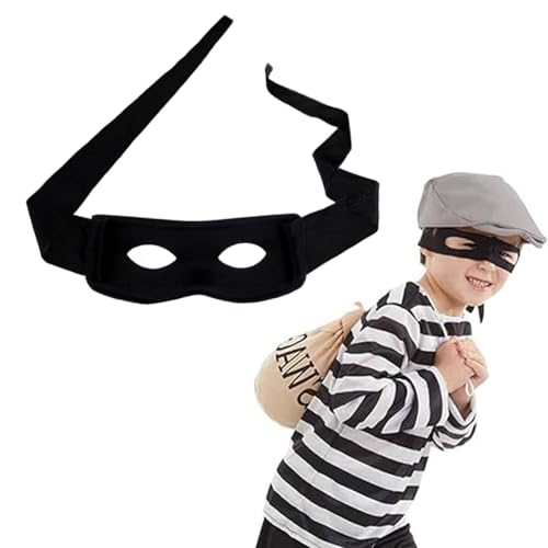 dinghaole Zorro Maske, Augenmaske Schwarz, Bankräuber Kostüm, Panzerknacker Maske, Cosplay Bandit Räuber Dieb Einbrecher Bankräuber Kostüm Zubehör für Erwachsene Kinder zum Karneval Fasching von dinghaole