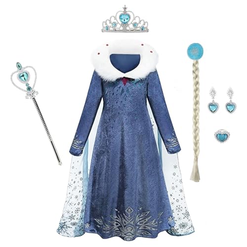 Elsa Prinzessin Kleid,Frozen Elsa Kostüm für Mädchen Kleid mit Zubehör,Schneeflocke Plüschkragen Kleid für Kinder Cosplay, Karneval,Eisprinzessin, Weihnachten, Halloween, Festliches Partykleid Elsa Prinzessin Kleid,Frozen Elsa Kostüm für Mädchen Kleid mit Zubehör,Schneeflocke Plüschkragen Kleid für Kinder Cosplay, Karneval,Eisprinzessin, Weihnachten, Halloween, Festliches Partykleid von discoball