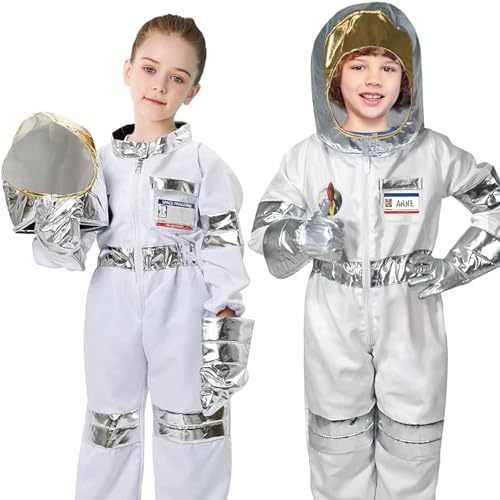 discoball Kinder Astronaut Kostüm Jungen Raumanzug Kostüm Weltraumfahrer Raumfahrer Uniform Spaceman Fancy Outfit Spacesuit Halloween Cosplay von discoball