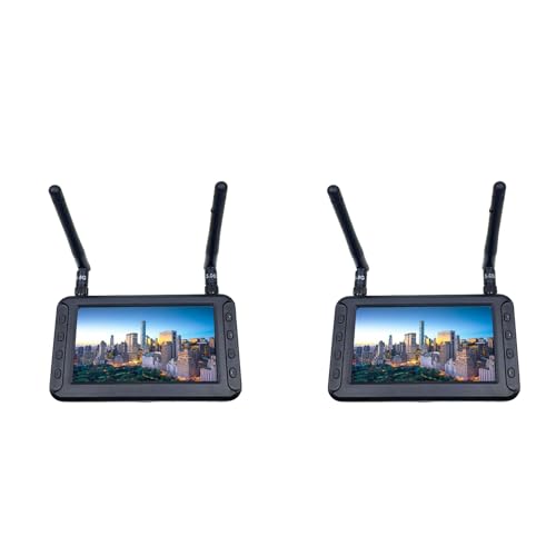 dissot 2Stück 4,3 5,8 G FPV DVR-Monitor LCD-Bildschirm 800 X 480 FPV-Empfängermonitor Dual-Empfänger für RC FPV Drone Quadcopter von dissot