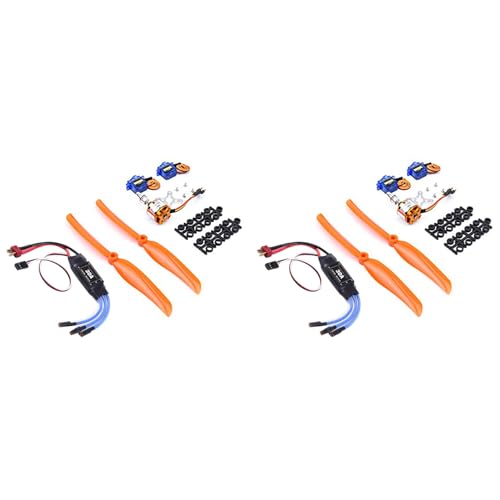 dissot 2X 2212 1400KV Bürstenloser Motor + 30A ESC + SG90-Servos + 8060 Propeller für FPV RC-Flugzeug von dissot