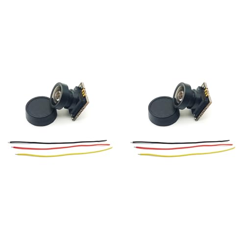 dissot 2X 5,8 G CMOS 800TVL Mini-FPV-Kamera, Stromversorgung 5 V PAL, 170-Grad-Videokamera, Einstellbar für RC FPV Racing Drone von dissot