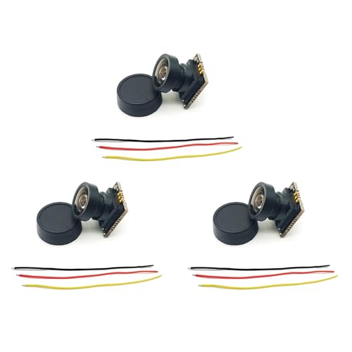 dissot 3X 5,8 G CMOS 800TVL Mini-FPV-Kamera, Stromversorgung 5 V PAL, 170-Grad-Videokamera, Einstellbar für RC FPV Racing Drone von dissot