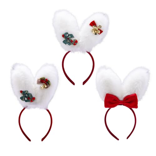 divuukyi 1 Stück / 3 Stück Weihnachts-Stirnband Form Haarreifen Plüsch Kopfschmuck Ostern Party Cosplay Stirnband für Erwachsene Uni von divuukyi