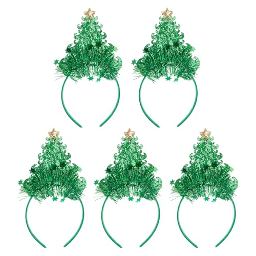 divuukyi 5 x Weihnachts-Stirnbänder, festliches Haar-Accessoire für Feiertage, Partys, leuchtendes Haarband für Mädchen und Frauen von divuukyi