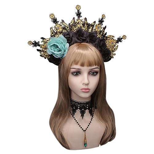 divuukyi Blumen-Haarreif, Prinzessinnen-Kopfschmuck, Festzug, Abschlussball, Party, Requisiten, Vintage-Tiaras, Haarreif für Frauen divuukyi Blumen-Haarreif, Prinzessinnen-Kopfschmuck, Festzug, Abschlussball, Party, Requisiten, Vintage-Tiaras, Haarreif für Frauen von divuukyi