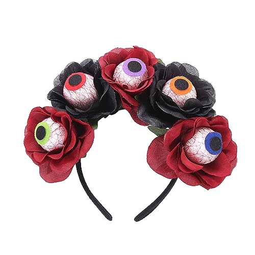 divuukyi Blutiger Augapfel Halloween Schädel Stirnband Lustig Cosplay Party Kopfbedeckung Haarreifen Lustiges Skelett Stirnband Halloween von divuukyi