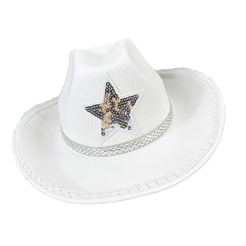 divuukyi Bride Cowgirl Hüte beleuchtet Panamahut für Musikfestival, Cocktailpartys, Urlaub, beleuchtet für Comedian divuukyi Bride Cowgirl Hüte beleuchtet Panamahut für Musikfestival, Cocktailpartys, Urlaub, beleuchtet für Comedian von divuukyi