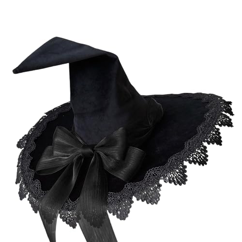 divuukyi Einzigartige Lolitas-Stil-Hut, Halloween-Partyhut, modische Hexen-Kopfbedeckung für verschiedene Kopfformen von divuukyi