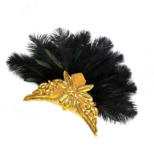 divuukyi Feathered Headband For Dance Stage Play Costume Carnivals Eyecatching Studded Crystal Costume von divuukyi