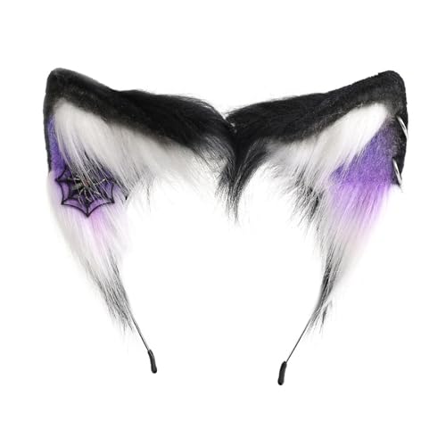 divuukyi Fuchsohren Cosplay Tierohren Kunstpelze Kopfbedeckung Halloween Stirnband Kopfbedeckung Kostüm Zubehör von divuukyi