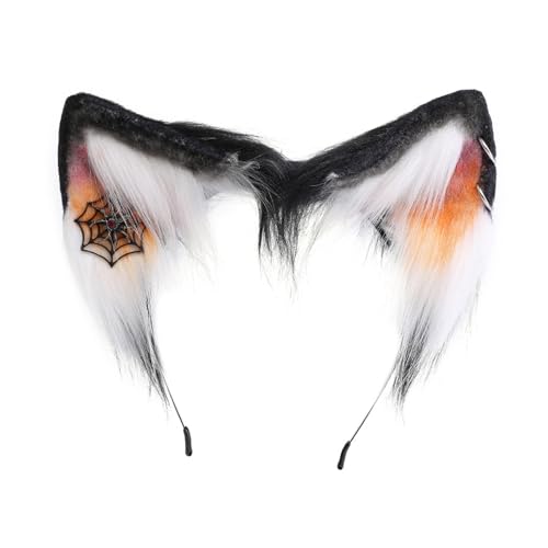 divuukyi Fuchsohren Cosplay Tierohren Kunstpelze Kopfbedeckung Halloween Stirnband Kopfbedeckung Kostüm Zubehör von divuukyi