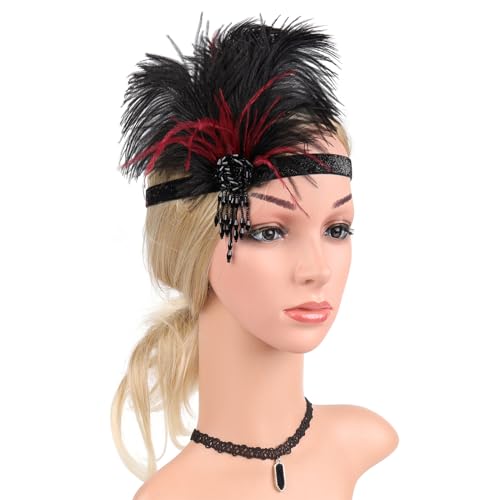 divuukyi Glitzerndes Haarband für Damen, 1920er-Jahre, Flapper-Kopfschmuck, Zubehör für Maskerade, Party, elegantes Stirnband divuukyi Glitzerndes Haarband für Damen, 1920er-Jahre, Flapper-Kopfschmuck, Zubehör für Maskerade, Party, elegantes Stirnband von divuukyi