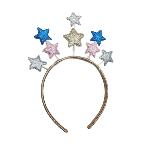 divuukyi Glitzerndes Neujahrs-Party-Stirnband für Erwachsene und Kinder, fünfzackiger Stern, Haarreif, festliche Requisiten, Kopfschmuck, Partyzubehör von divuukyi