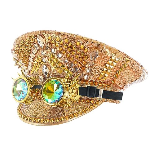 divuukyi Goldene Nieten Diamanten Uni Cosplay Hut Halloween Kostüm Zubehör Gothic Punk Rock Party Show Bühne Requisiten divuukyi Goldene Nieten Diamanten Uni Cosplay Hut Halloween Kostüm Zubehör Gothic Punk Rock Party Show Bühne Requisiten von divuukyi