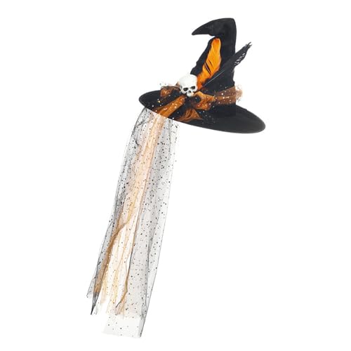 divuukyi Halloween-Hexenhut, zarter schwarzer Totenkopf, Retro-Hexenhüte für Maskerade, Mode, Erwachsene, Cosplay-Kostüm-Zubehör divuukyi Halloween-Hexenhut, zarter schwarzer Totenkopf, Retro-Hexenhüte für Maskerade, Mode, Erwachsene, Cosplay-Kostüm-Zubehör von divuukyi