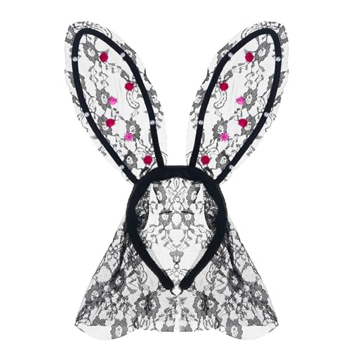 divuukyi Kinder-Haarband, Schleier, Foto-Requisiten, Pompons, Spitze, Haarreif, Stirnband, Party, Kopfschmuck, lustige Stirnbänder für Musik-Festivals von divuukyi