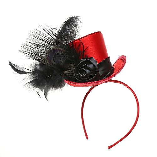 divuukyi Kopfbedeckung mit Rosenhut für Halloween, Weihnachten, Neujahr, Brautparty, 1920er Jahre, Tophat elegant für Braut Hochzeit divuukyi Kopfbedeckung mit Rosenhut für Halloween, Weihnachten, Neujahr, Brautparty, 1920er Jahre, Tophat elegant für Braut Hochzeit von divuukyi