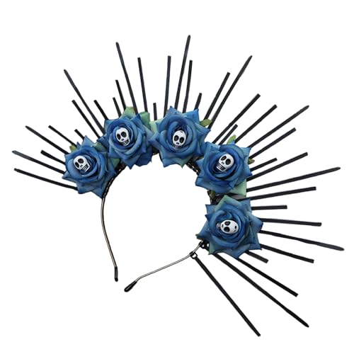 divuukyi Kronen Stirnband für Frauen Totenkopf Blume Halloween Stirnband Dunkle Serie Haarband Tiaras Kopfbedeckung Party Kostüm Hairhoop divuukyi Kronen Stirnband für Frauen Totenkopf Blume Halloween Stirnband Dunkle Serie Haarband Tiaras Kopfbedeckung Party Kostüm Hairhoop von divuukyi