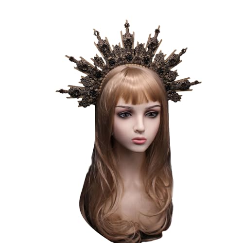 divuukyi SunGoddess Haarreif Vintage VirginMary Tiaras Haarband Halloween Party Kostüm Kits Dame Kopfschmuck von divuukyi