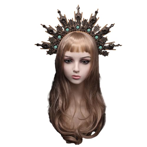 divuukyi SunGoddess Haarreif Vintage VirginMary Tiaras Haarband Halloween Party Kostüm Kits Dame Kopfschmuck von divuukyi