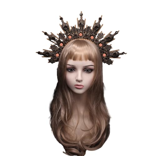 divuukyi SunGoddess Haarreif Vintage VirginMary Tiaras Haarband Halloween Party Kostüm Kits Dame Kopfschmuck von divuukyi