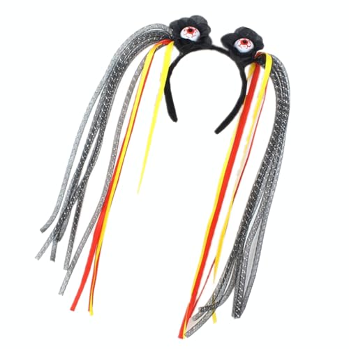 divuukyi Totenkopf-Haarband mit Rosen-Dekoration, Cosplay-Haarteile für Halloween-Partys und Kostümveranstaltungen von divuukyi