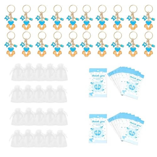 divuukyi Unverzichtbares Partyzubehör für Babypartys, Fußabdruck, Schlüsselanhänger-Set mit Organza-Beuteln und Dankeskarte für Party-Dekorationen divuukyi Unverzichtbares Partyzubehör für Babypartys, Fußabdruck, Schlüsselanhänger-Set mit Organza-Beuteln und Dankeskarte für Party-Dekorationen von divuukyi