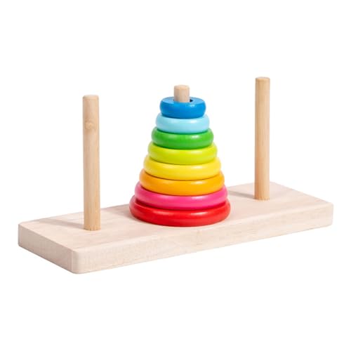 diwedaso Bunte Ringe Spielzeug für die Entwicklung kognitiver Fähigkeiten Holzlehrmittel im Turm von Hanoi Baustein Arhat Tower, 8 Farbschichten diwedaso Bunte Ringe Spielzeug für die Entwicklung kognitiver Fähigkeiten Holzlehrmittel im Turm von Hanoi Baustein Arhat Tower, 8 Farbschichten von diwedaso