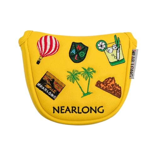 diwedaso Golfschlägerhaube mit Magnetverschluss, stilvolle und schützende Ausrüstung für Golfbegeisterte, quadratische/runde PU Schubstangenabdeckung, Typ+4 von diwedaso