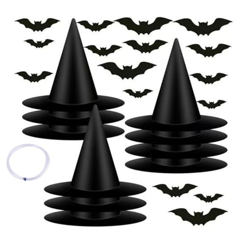 diwedaso Stilvoller Hexenhut, handgefertigt, strapazierfähig, 210D Oxford Stoff, für Damen, Halloween Dekor, muss passend für Halloween hergestellt werden, Typ1 diwedaso Stilvoller Hexenhut, handgefertigt, strapazierfähig, 210D Oxford Stoff, für Damen, Halloween Dekor, muss passend für Halloween hergestellt werden, Typ1 von diwedaso