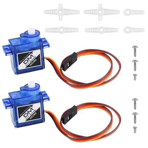 diymore 2 Stück 9G Micro Servo Motor für Arduino Modellbau Roboter Arm RC Flugzeug 1/8 1/10 Auto Boot [ Nur geeignet für Personen über 16 Jahre ] von diymore