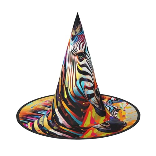 dkkuvt Abstrakter Tier-Hut, Zebramuster, Karneval, Halloween, Hexenhut, Kostüm, Hut für Partys, Maskeraden für Damen und Herren dkkuvt Abstrakter Tier-Hut, Zebramuster, Karneval, Halloween, Hexenhut, Kostüm, Hut für Partys, Maskeraden für Damen und Herren von dkkuvt