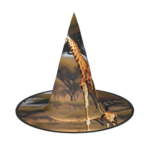 dkkuvt Afrika Giraffe Majestätischer Baum Druck Karneval Halloween Hexenhut Kostüm Hut für Partys Maskeraden für Damen Herren dkkuvt Afrika Giraffe Majestätischer Baum Druck Karneval Halloween Hexenhut Kostüm Hut für Partys Maskeraden für Damen Herren von dkkuvt