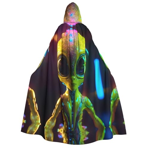 dkkuvt Alien Planet Print Halloween Elegance Hooded Cloak Uni Cape For Cosplay Carnival Parties Costumes von dkkuvt