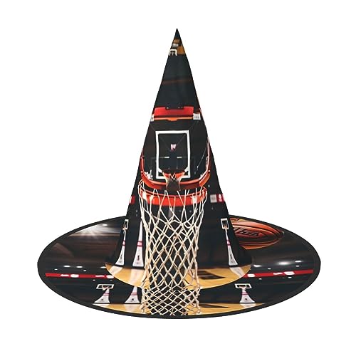 dkkuvt Basketball-Druck, Karneval, Halloween, Hexenhut, Kostüm, Hut für Partys, Maskeraden für Damen und Herren dkkuvt Basketball-Druck, Karneval, Halloween, Hexenhut, Kostüm, Hut für Partys, Maskeraden für Damen und Herren von dkkuvt
