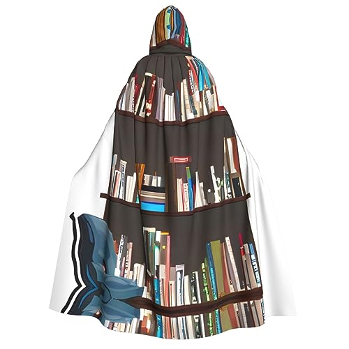 dkkuvt Bibliotheks-Bücherregal-Druck, geeignet für Männer und Frauen, Halloween-Kostüm, Kapuzenumhang, Umhang für Erwachsene, Umhang dkkuvt Bibliotheks-Bücherregal-Druck, geeignet für Männer und Frauen, Halloween-Kostüm, Kapuzenumhang, Umhang für Erwachsene, Umhang von dkkuvt