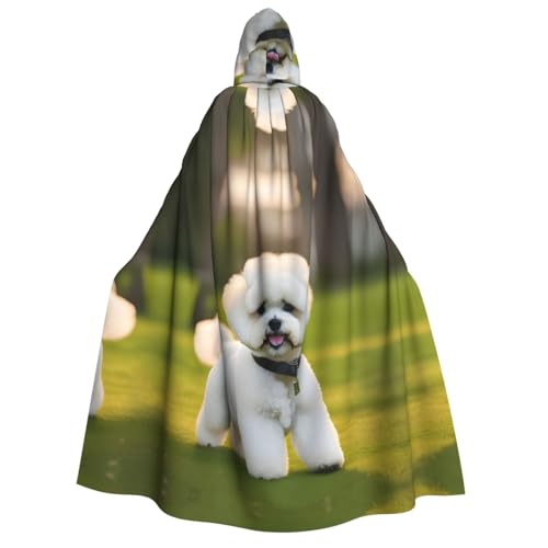 dkkuvt Bichon Frisé-Hund auf dem Gras, geeignet für Männer und Frauen, Halloween-Kostüm, Kapuzenumhang, Umhang für Erwachsene, Umhang dkkuvt Bichon Frisé-Hund auf dem Gras, geeignet für Männer und Frauen, Halloween-Kostüm, Kapuzenumhang, Umhang für Erwachsene, Umhang von dkkuvt