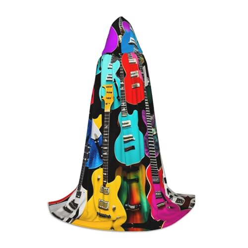 dkkuvt Buntes Gitarren-Druck, Karneval, Party, Dekoration, Umhang, Uni, Umhang, Gothic-Kostüm, Hexe, Vampir, Zauberer dkkuvt Buntes Gitarren-Druck, Karneval, Party, Dekoration, Umhang, Uni, Umhang, Gothic-Kostüm, Hexe, Vampir, Zauberer von dkkuvt