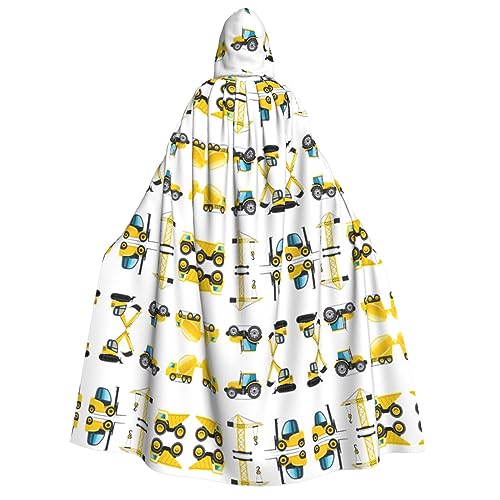 dkkuvt Cartoon Heavy Machinery Truck Print Halloween Elegance Hooded Cloak Uni Cape For Cosplay Carnival Parties Costumes von dkkuvt