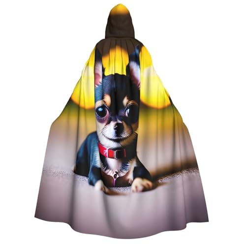 dkkuvt Chihuahua-Hunde-Aufdruck, Halloween, Eleganz, Kapuzenumhang, Uni, Umhang für Cosplay, Karneval, Partys, Kostüme dkkuvt Chihuahua-Hunde-Aufdruck, Halloween, Eleganz, Kapuzenumhang, Uni, Umhang für Cosplay, Karneval, Partys, Kostüme von dkkuvt