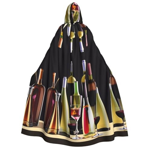 dkkuvt Cocktail-Gläser und Weinflaschen-Druck, geeignet für Männer und Frauen, Halloween-Kostüm, Kapuzenumhang, Umhang für Erwachsene, Umhang dkkuvt Cocktail-Gläser und Weinflaschen-Druck, geeignet für Männer und Frauen, Halloween-Kostüm, Kapuzenumhang, Umhang für Erwachsene, Umhang von dkkuvt