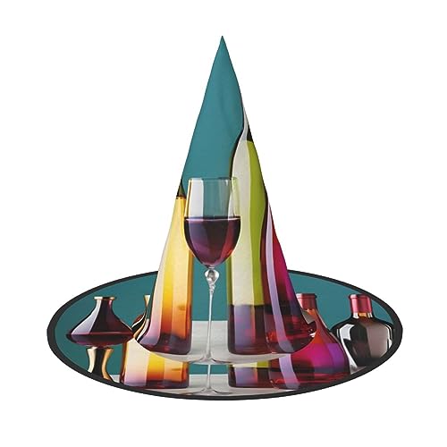 dkkuvt Cocktailgläser und Wein Flaschenloser Druck Karneval Halloween Hexenhut Kostüm Hut für Partys Maskeraden für Damen Herren dkkuvt Cocktailgläser und Wein Flaschenloser Druck Karneval Halloween Hexenhut Kostüm Hut für Partys Maskeraden für Damen Herren von dkkuvt