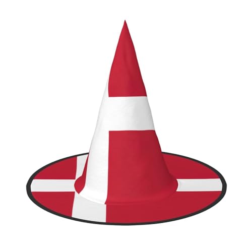 dkkuvt Dänische Flagge, Druck, Karneval, Halloween, Hexenhut, Kostüm, Hut für Partys, Maskeraden für Damen und Herren dkkuvt Dänische Flagge, Druck, Karneval, Halloween, Hexenhut, Kostüm, Hut für Partys, Maskeraden für Damen und Herren von dkkuvt
