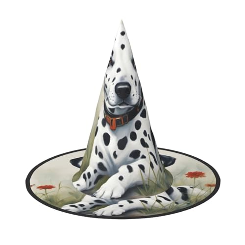dkkuvt Dalmatiner-Druck, Karneval, Halloween, Hexenhut, Kostüm, Hut für Partys, Maskeraden für Damen und Herren dkkuvt Dalmatiner-Druck, Karneval, Halloween, Hexenhut, Kostüm, Hut für Partys, Maskeraden für Damen und Herren von dkkuvt