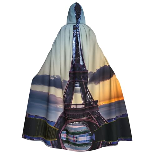 dkkuvt Eiffelturm-Druck, Halloween, Eleganz, Kapuzenumhang, Uni, Umhang für Cosplay, Karneval, Partys, Kostüme dkkuvt Eiffelturm-Druck, Halloween, Eleganz, Kapuzenumhang, Uni, Umhang für Cosplay, Karneval, Partys, Kostüme von dkkuvt