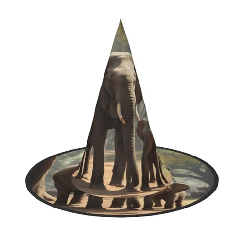 dkkuvt Elefanten-Druck, Karneval, Halloween, Hexenhut, Kostüm, Hut für Partys, Maskeraden für Damen und Herren dkkuvt Elefanten-Druck, Karneval, Halloween, Hexenhut, Kostüm, Hut für Partys, Maskeraden für Damen und Herren von dkkuvt