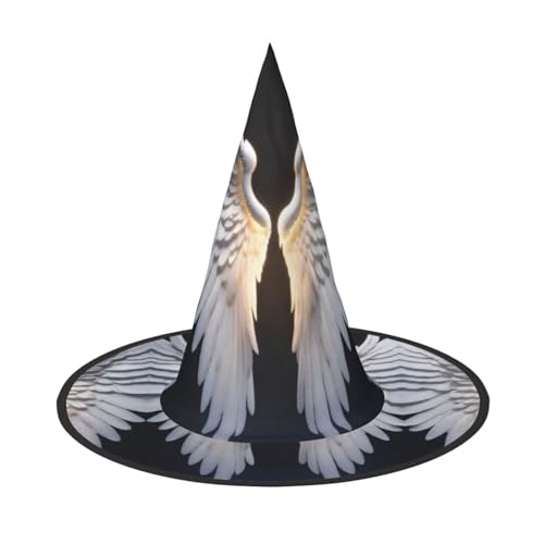 dkkuvt Engelsflügel-Druck, Karneval, Halloween, Hexenhut, Kostüm, Hut für Partys, Maskeraden für Damen und Herren dkkuvt Engelsflügel-Druck, Karneval, Halloween, Hexenhut, Kostüm, Hut für Partys, Maskeraden für Damen und Herren von dkkuvt